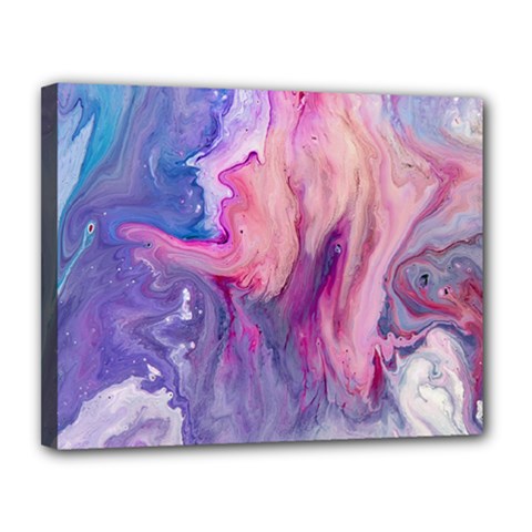 Marbled,ultraviolet,violet,purple,pink,blue,white,stone,marble,modern,trendy,beautiful Canvas 14  X 11  by NouveauDesign