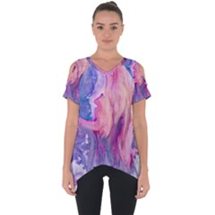 Marbled,ultraviolet,violet,purple,pink,blue,white,stone,marble,modern,trendy,beautiful Cut Out Side Drop Tee by NouveauDesign