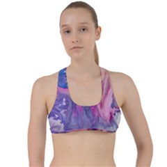 Marbled,ultraviolet,violet,purple,pink,blue,white,stone,marble,modern,trendy,beautiful Criss Cross Racerback Sports Bra