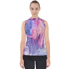 Marbled,ultraviolet,violet,purple,pink,blue,white,stone,marble,modern,trendy,beautiful Shell Top by NouveauDesign