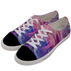 Marbled,ultraviolet,violet,purple,pink,blue,white,stone,marble,modern,trendy,beautiful Women s Low Top Canvas Sneakers by NouveauDesign