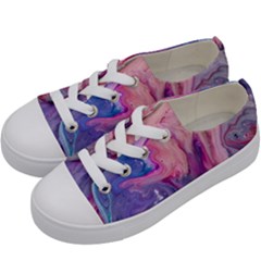 Marbled,ultraviolet,violet,purple,pink,blue,white,stone,marble,modern,trendy,beautiful Kids  Low Top Canvas Sneakers by NouveauDesign