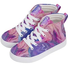 Marbled,ultraviolet,violet,purple,pink,blue,white,stone,marble,modern,trendy,beautiful Kid s Hi-top Skate Sneakers by NouveauDesign