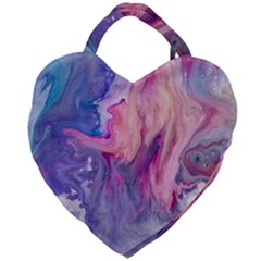 Marbled,ultraviolet,violet,purple,pink,blue,white,stone,marble,modern,trendy,beautiful Giant Heart Shaped Tote