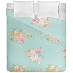 Mint,shabby Chic,floral,pink,vintage,girly,cute Duvet Cover Double Side (california King Size) by NouveauDesign