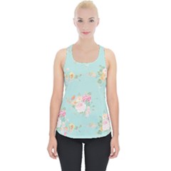 Mint,shabby Chic,floral,pink,vintage,girly,cute Piece Up Tank Top by NouveauDesign