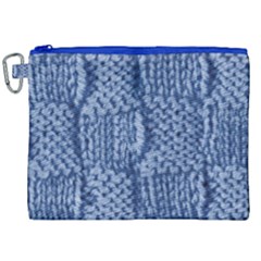 Knitted Wool Square Blue Canvas Cosmetic Bag (xxl) by snowwhitegirl