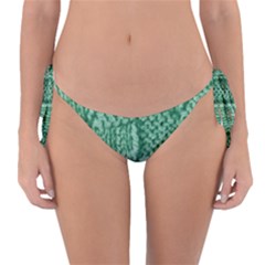 Knitted Wool Square Blue Green Reversible Bikini Bottom