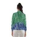 Knitted Wool Square Blue Green Wind Breaker (Women) View2