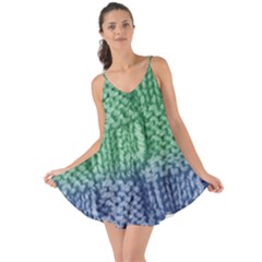 Knitted Wool Square Blue Green Love The Sun Cover Up by snowwhitegirl