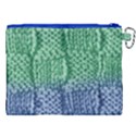 Knitted Wool Square Blue Green Canvas Cosmetic Bag (XXL) View2