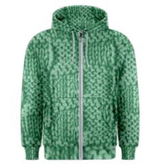 Knitted Wool Square Green Men s Zipper Hoodie by snowwhitegirl