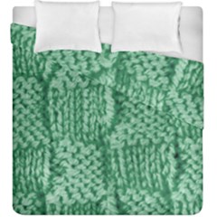 Knitted Wool Square Green Duvet Cover Double Side (king Size) by snowwhitegirl