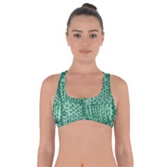 Knitted Wool Square Green Got No Strings Sports Bra