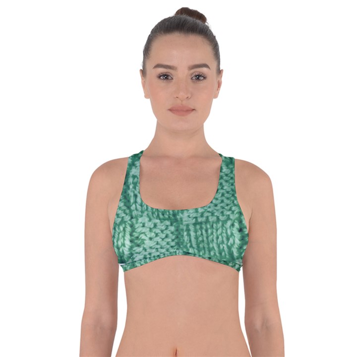 Knitted Wool Square Green Got No Strings Sports Bra