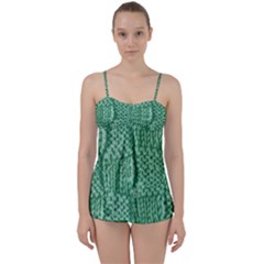 Knitted Wool Square Green Babydoll Tankini Set by snowwhitegirl