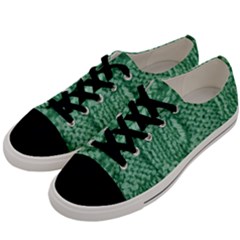 Knitted Wool Square Green Men s Low Top Canvas Sneakers