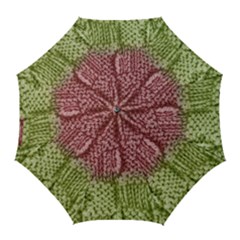 Knitted Wool Square Pink Green Golf Umbrellas by snowwhitegirl