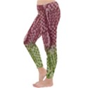 Knitted Wool Square Pink Green Classic Winter Leggings View2