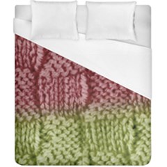 Knitted Wool Square Pink Green Duvet Cover (california King Size) by snowwhitegirl