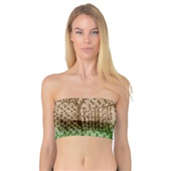 Knitted Wool Square Beige Green Bandeau Top by snowwhitegirl