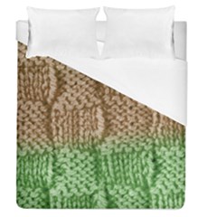 Knitted Wool Square Beige Green Duvet Cover (queen Size) by snowwhitegirl