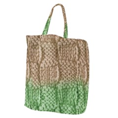 Knitted Wool Square Beige Green Giant Grocery Zipper Tote by snowwhitegirl