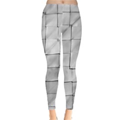 Silver Grid Pattern Leggings  by dflcprints