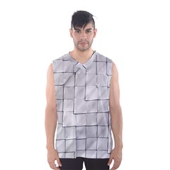 Silver Grid Pattern Men s Basketball Tank Top by dflcprints