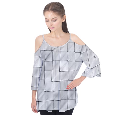 Silver Grid Pattern Flutter Tees by dflcprints