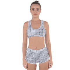 Silver Grid Pattern Racerback Boyleg Bikini Set by dflcprints