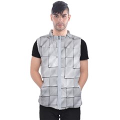 Silver Grid Pattern Men s Puffer Vest by dflcprints