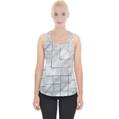 Silver Grid Pattern Piece Up Tank Top by dflcprints