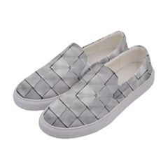 Silver Grid Pattern Women s Canvas Slip Ons by dflcprints