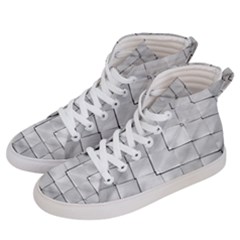 Silver Grid Pattern Men s Hi-top Skate Sneakers by dflcprints