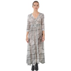 Silver Grid Pattern Button Up Boho Maxi Dress by dflcprints