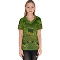 Happy st. patrick s day with clover Scrub Top View1