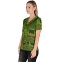 Happy st. patrick s day with clover Scrub Top View2