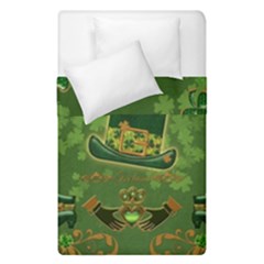 Happy St  Patrick s Day With Clover Duvet Cover Double Side (single Size) by FantasyWorld7