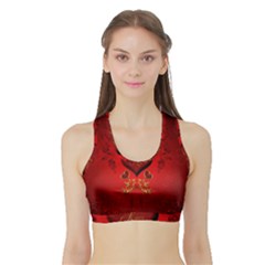 Wonderful Hearts, Kisses Sports Bra With Border by FantasyWorld7