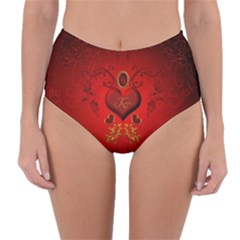 Wonderful Hearts, Kisses Reversible High-waist Bikini Bottoms by FantasyWorld7