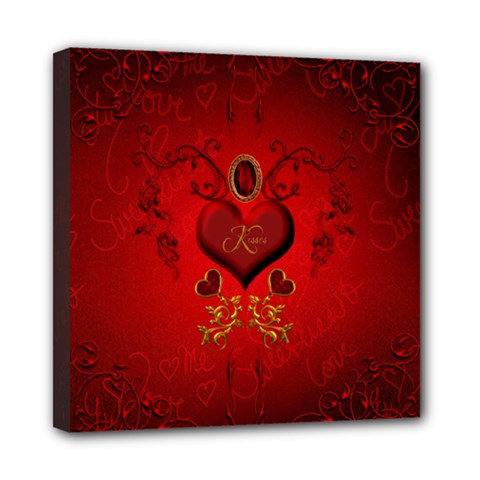 Wonderful Hearts, Kisses Mini Canvas 8  X 8  by FantasyWorld7