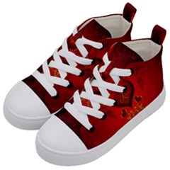 Wonderful Hearts, Kisses Kid s Mid-top Canvas Sneakers by FantasyWorld7