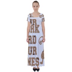 Work Hard Your Bones High Waist Short Sleeve Maxi Dress by Melcu