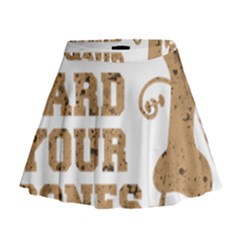 Work Hard Your Bones Mini Flare Skirt by Melcu