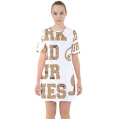 Work Hard Your Bones Sixties Short Sleeve Mini Dress by Melcu