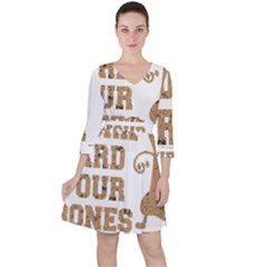 Work Hard Your Bones Ruffle Dress by Melcu