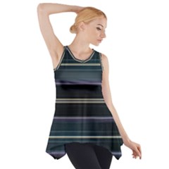 Modern Abtract Linear Design Side Drop Tank Tunic by dflcprints