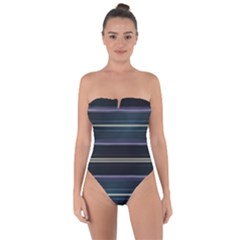 Modern Abtract Linear Design Tie Back One Piece Swimsuit by dflcprints