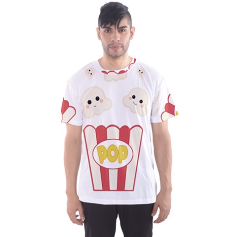 Cute Kawaii Popcorn Men s Sports Mesh Tee by Valentinaart